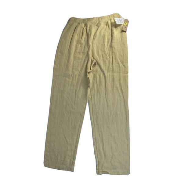 VTG 80s Linen Pleated Pull On Trouser Pants Plus Size 14 - Picture 1 of 9